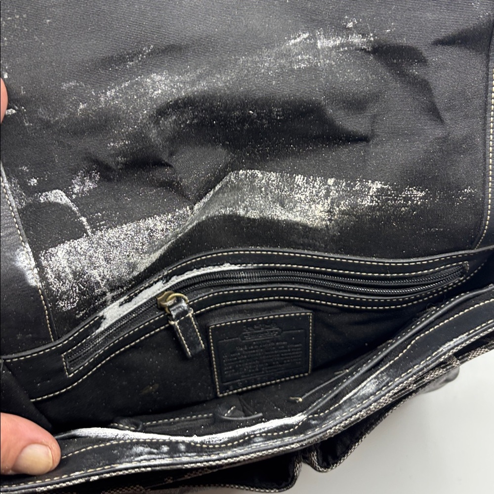 Coach Signature Black and Gray Messenger Bag - Picture 4 of 6